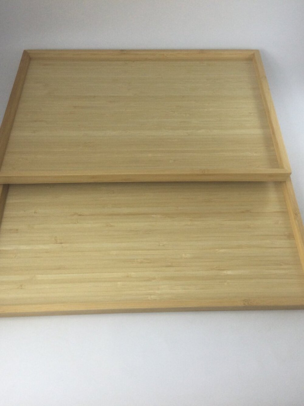 2 IKEA Bamboo Wood Serving Trays 16" x 12"